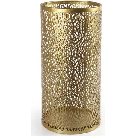 Porta Ombrelli Tondo in Metallo Colore Oro 24 x 48 cm Portaomrelli Salvagoccia (1/2)