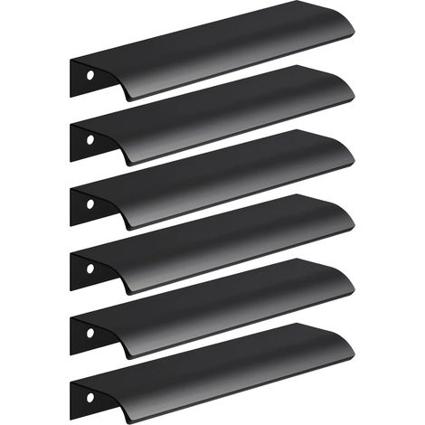 (6pcs) Poignée d’Armoire, Invisible Poignées Meuble Tiroir, Poignées de porte Dissimulées Poignée Encastrée Affleurante Pour Distance du Trou-128mm