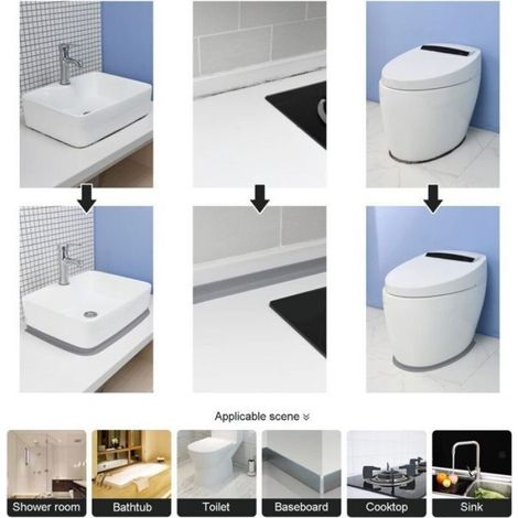 Bande D Etancheite Autocollante - PVC - 3 2 M X 3 8 Cm - Pour Joints Cuisine Salle De Bain - 3 Rouleaux (1/5)