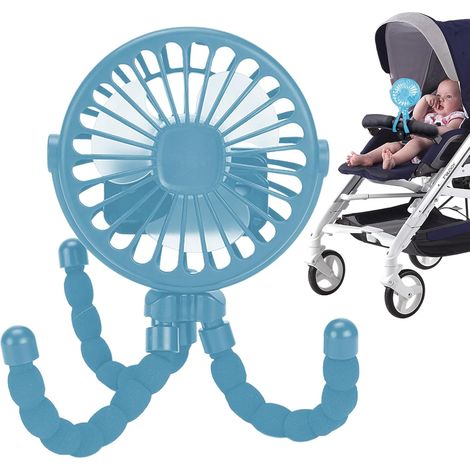 Verstellbarer Handventilator für Kinderwagen Faltbarer Tischventilator mit Stativ, kleiner wiederaufladbarer Ventilator für Kinderbett und Autositz (1/5)