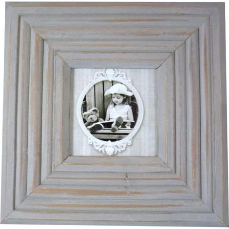 Cadre photo sur pied en bois 23x23 cm (1/2)