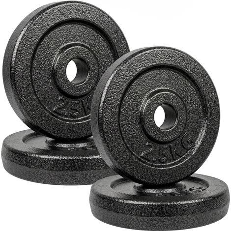 "SPORTNOW Weight Plates Set, 1""/2.5cm Weight Disc Pair, 4 x 2.5kg" (1/5)
