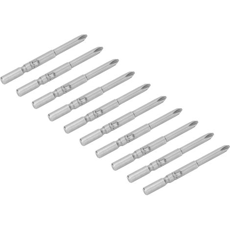 10 Pièces Embouts de Tournevis 4mm Acier Allié S2 Magnétique pour Vis Cruciformes (1/5)