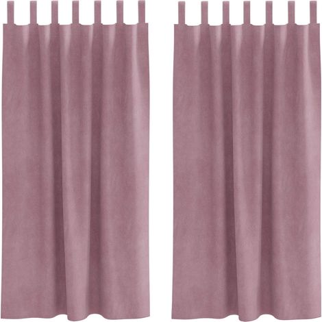 Rideaux occultants 2 pcs Rose foncé 140 x 175 cm Velours (1/4)