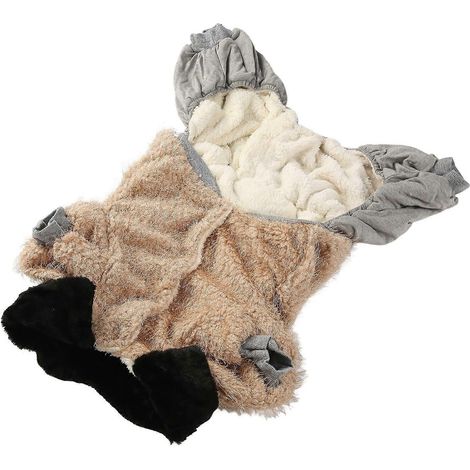Vêtements chauds en peluche pour chien, patchwork mignon, vêtements d'hiver pour chiens moyens et grands, kaki, taille 4X (1/2)