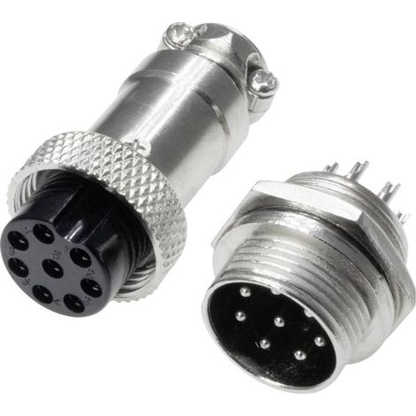 Pollin 453557 Connecteur rond embase femelle, mâle Nombre total de pôles: 8 1 set D733432 (1/4)