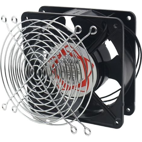ZVD - Ventilador axial para casete de chimenea, insertable, alta temperatura, álabes metálicos, silencioso y universal. 120 x 120 x 38 mm (1/4)