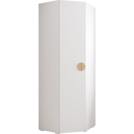 Armario de rincón Hartford 568, Dorado, 237x81x81cm, Puertas de armario: Con bisagras, Número de estantes: 0