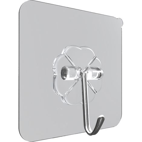 Paquete de 12 ganchos adhesivos ultrarresistentes (10 kg) para paredes y techos, con fijaciones de acero inoxidable y clavos impermeables sin juntas.
