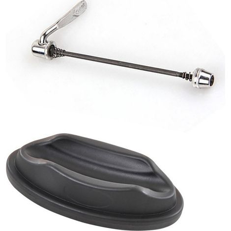 Kit d'accessoires pour home trainer - Patin en caoutchouc pour roue avant + barre de fixation rapide dédiée - Kit de fixation pour roue avant de home trainer VTT/vélo de route (1/4)