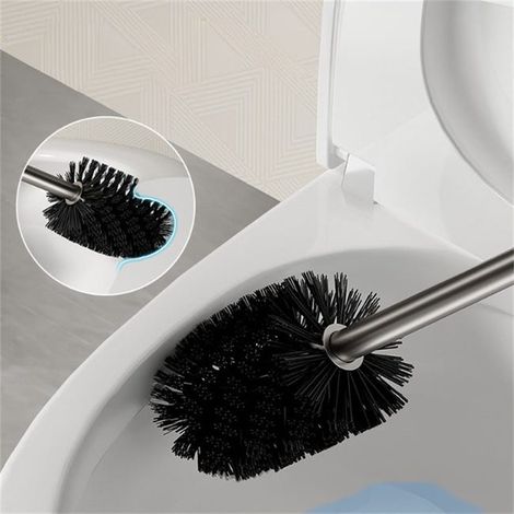 Scopino per WC senza trapano - Pulizia efficace per il tuo bagno - Modello migliorato (con ripiano) 207,833,5 cm bianco (1/4)