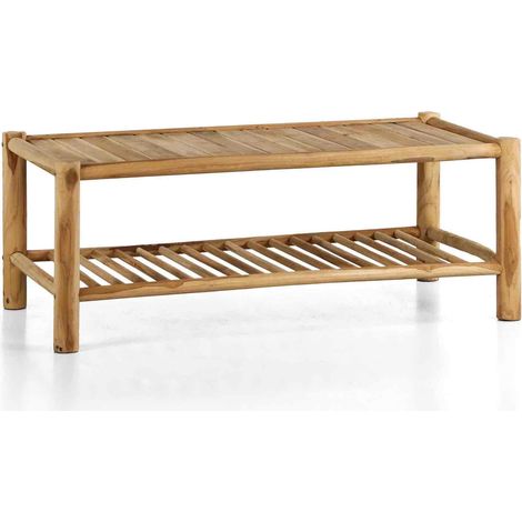 Tavolino basso da giardino in legno di teak naturale 120x60cm - Shein (1/4)