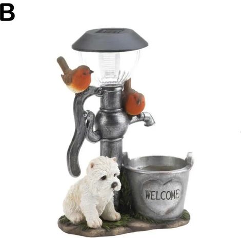 (chiot 1 pièce - 0-5 W) Lampe solaire pour chat et chien, décoration pour chien et lapin, statue lumineuse d'animal grimpant, décoration pour jardin, maison, S0E5 (1/5)