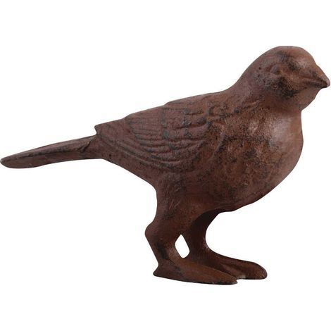 Figura de jardín, pájaro de hierro fundido, 12x8 cm