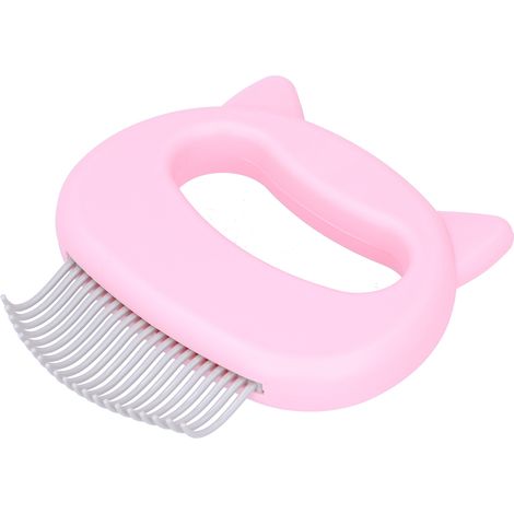 Peigne à poils de chat en coquille, brosse démêlante, outil de toilettage pour animaux de compagnie rose (1/5)