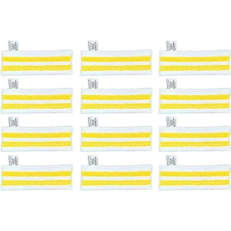 Lot de 12 chiffons de rechange en microfibre pour balai vapeur Karcher Easyfix SC2, SC3, SC4 et SC5. (1/5)