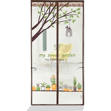 Magnetisches Türfliegengitter – 80 x 200 cm – Klettverschluss-Befestigung – Design mit Aufbewahrungsstreifen