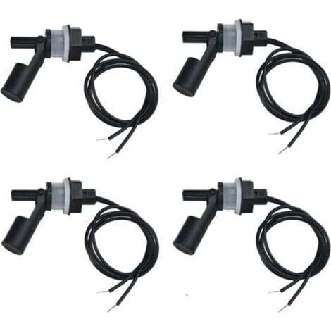 Set of 4 side-mount float switches, horizontal plastic float switch, water level sensor, float switch with 40cm wire for aquarium pool (low (1/4)
