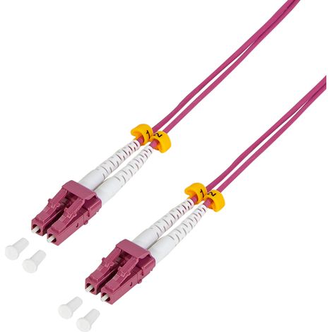 Cavo in fibra ottica professionale LogiLink LWL Duplex OM4 LC-LC 50/125µ, 3 m, viola melange - Trasmissione plug and play di alta qualità