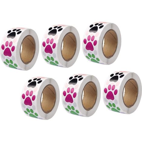 6rouleaux Lot De Autocollants De Pattes De Chien Pour Garçon Fille Decoration Jouetstiere Piscine Plage Anniversaire (1/5)