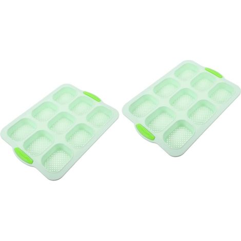 Juego de 2 moldes para tartas de 23 cm (9 pulgadas), moldes de repostería, moldes para hornear, moldes de silicona verde para hornear estilo francés