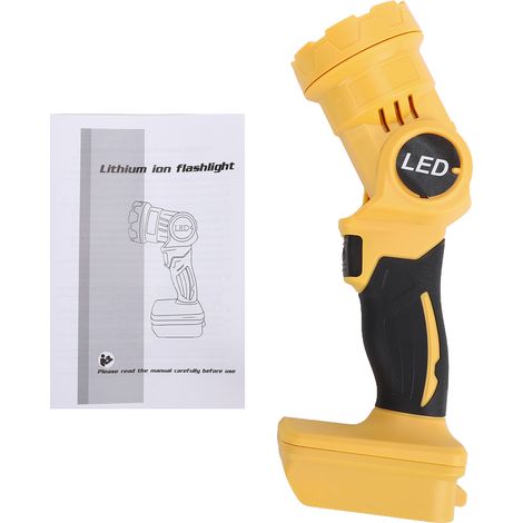 Lampe de travail LED sans fil, compatible avec batterie 20V MAX, 1000LM, 2 niveaux de luminosité, tête rotative à 140° pour atelier et camping, compatible avec DCB201/ DCB203/ DCB204, etc. (1/5)