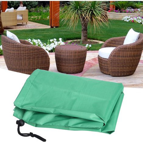 Housse de protection imperméable et anti-poussière en tissu Oxford pour meubles de jardin et de terrasse (verte) (1/5)