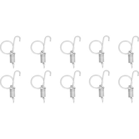Lot de 20 crochets à ressort métalliques pour porte de cage, avec loquet à doigt, pour la fixation de la porte de cage à lapins et autres équipements agricoles (6 x 2,1 cm). (1/5)