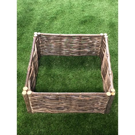 Potager carré en noisetier Tressage Horizontal - 4 tailles disponibles 150 x 150 x 60 cm (1/4)