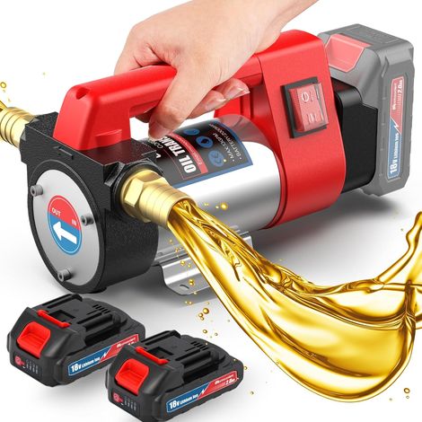 Électrique Pompe à Diesel, sans Fil, Autoamorçante, Portable, 50L/Min, 260W, 4200rpm, 4Kg, avec 2X 2000mAH Lithium Battery, pour Diesel, Kérosène  Auto-amorçante, 260W, 2×2000mAh, pour diesel/kérosène (1/5)