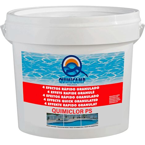 Quimiclor PS 4 Efectos Rápido Granulado 5 kg – Cloro multifunción piscina (Quimicamp)