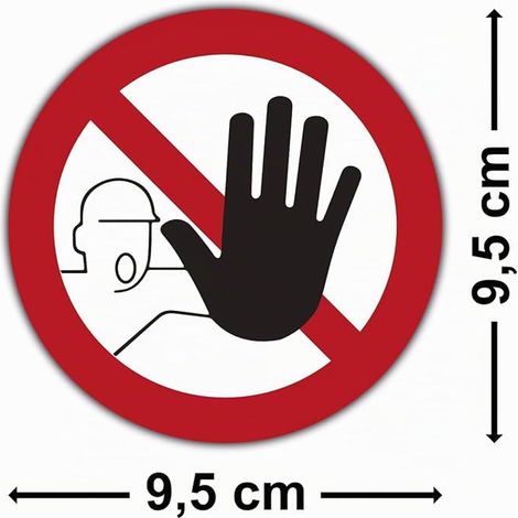 panneaux d'interdiction d'accès, en plastique, signalisation, avertissement, rouge, 9,5 x 9,5 cm (1/3)