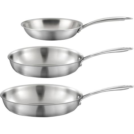 Gourmet - Lot de 3 poêles inox 20-24-28 cm (1/3)