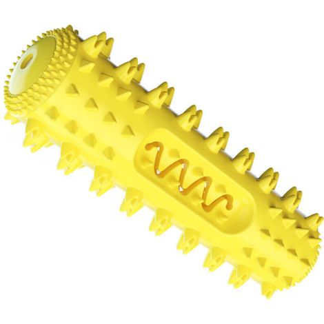 Jouet Chien Indestructible Gros Chien Interactifs Jouet à Mâcher pour Chien Jouet pour Chien Couinement en Caoutchouc Naturel pour Petits et Moyens Chiens Nettoyage Dents.(jaune) (1/5)