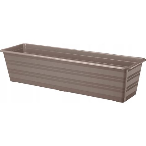 Vaso da fiori da balcone in plastica beige, lungo, per erbe aromatiche e fiori, 60 cm, 1 pz. Draco