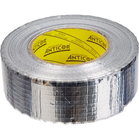 Ruban Aluminium Renforcé - 1 Rouleau - Fibre de Verre - Étanchéité CVC - Ventilation et Climatisation - 48 mm x 50 m (1/5)