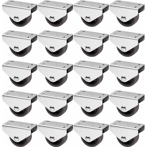 20er Set SO-TECH Kastenrolle PASSAU (Ø 40 mm, für Unterbaumontage, dunkelgrau)