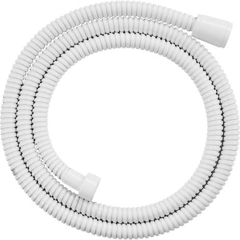 Flexible de douche en acier inoxydable, blanc, renforcé, pour douchette et installation dans la salle de bain.-AquaForge (1/3)