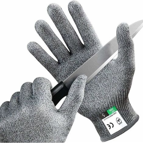 Paire de Gants Anti-Coupures Taille-M Gant Cuisine avec Protection de Niveau 5, Norme en 388 - Meilleure Protection Contre Les Coupures du Quotidien Couteau Cuisines, Jardinage, Bricolage (1/3)