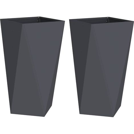 Planter 2 pcs Anthracite 40 x 40 x 75 cm Steel vidaXL