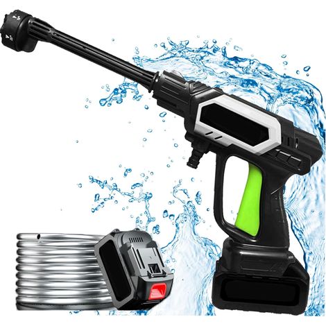 APEX Nettoyeur haute pression, à batterie portable, avec 2 batteries payantes, tuyau de 5 m, buse réglable 6 en 1, pour voiture, terrasse (1/5)