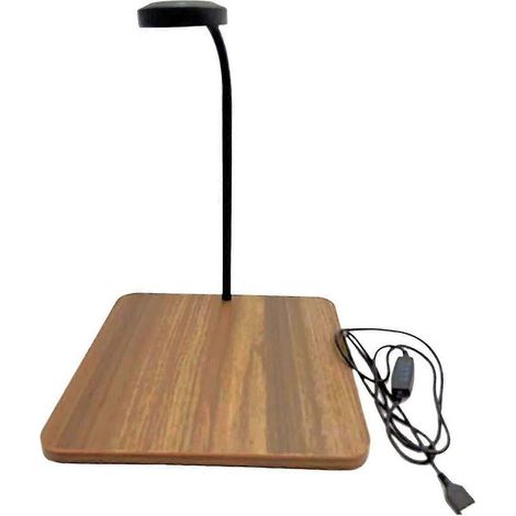 Lampe LED pour aquarium, économie d'énergie, 3 couleurs changeantes, avec support pour aquarium paysager, couleur noyer moyen (1/5)