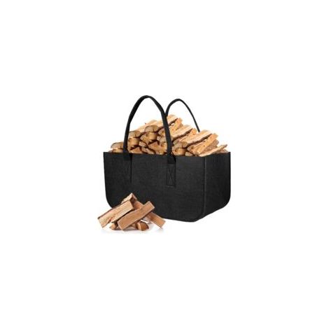 Sac a Buches, Pliable Panier Bois Pour Cheminée, Sac a Bois Cheminée, 50x25x25cm Multifonctions Sac Courses, Range Buche Interieur pour Bois De Chauffage Journau Jouets Shopping