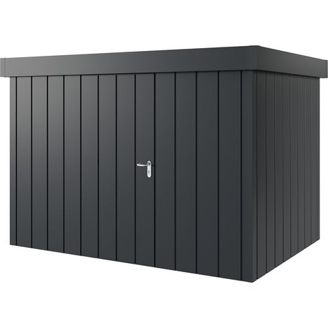 Hörmann Metall-Gerätehaus "Juno" mit Flachdach, JFD12 - Modern, 310 x 214 cm (B x T), anthrazit, 1-flüglige Tür, Anschlag links (1/5)