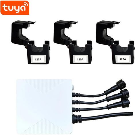 Tuya Contatore di Energia Trifase Bidirezionale Smart WiFi con Pinze Amperometriche 120A