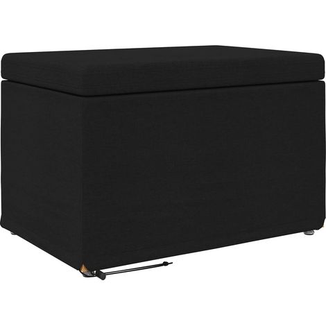 Tabouret Noir 61 x 41 x 40 cm Tissu et bois stratifié