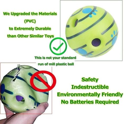Wobble Wag Giggle Ball, palla per cani Wobble Giggle con suoni divertenti e buffi, giocattoli interattivi per cani (1/4)