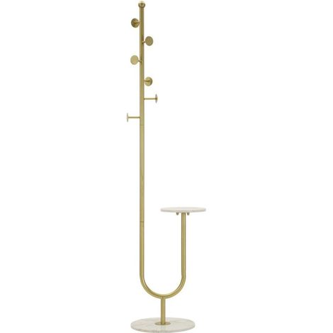 Porte-Manteau en Métal "Shelf" 176cm Or & Blanc (1/5)