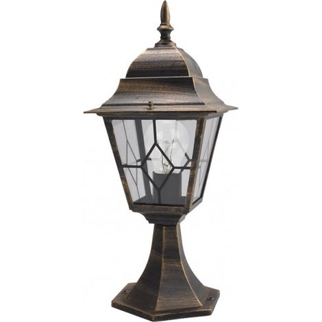 Lampada da parete in alluminio Bootes 1xe27 nero/oro 44x18,5x18,5 cm ip4