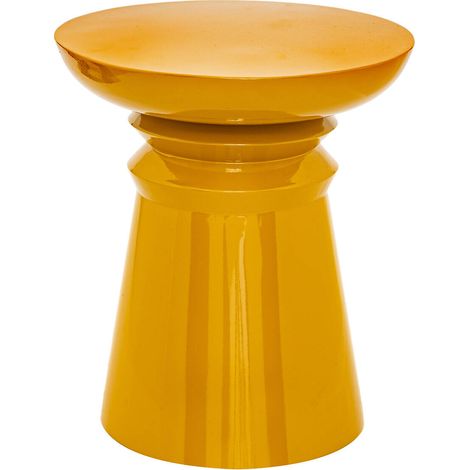 Totem-Beistelltisch Jaya Metall senfgelb D38cm - Atmosphera créateur d'intérieur (1/2)